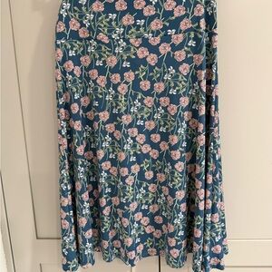 LuLaRoe Azure (Blue and Pink Floral Skirt)